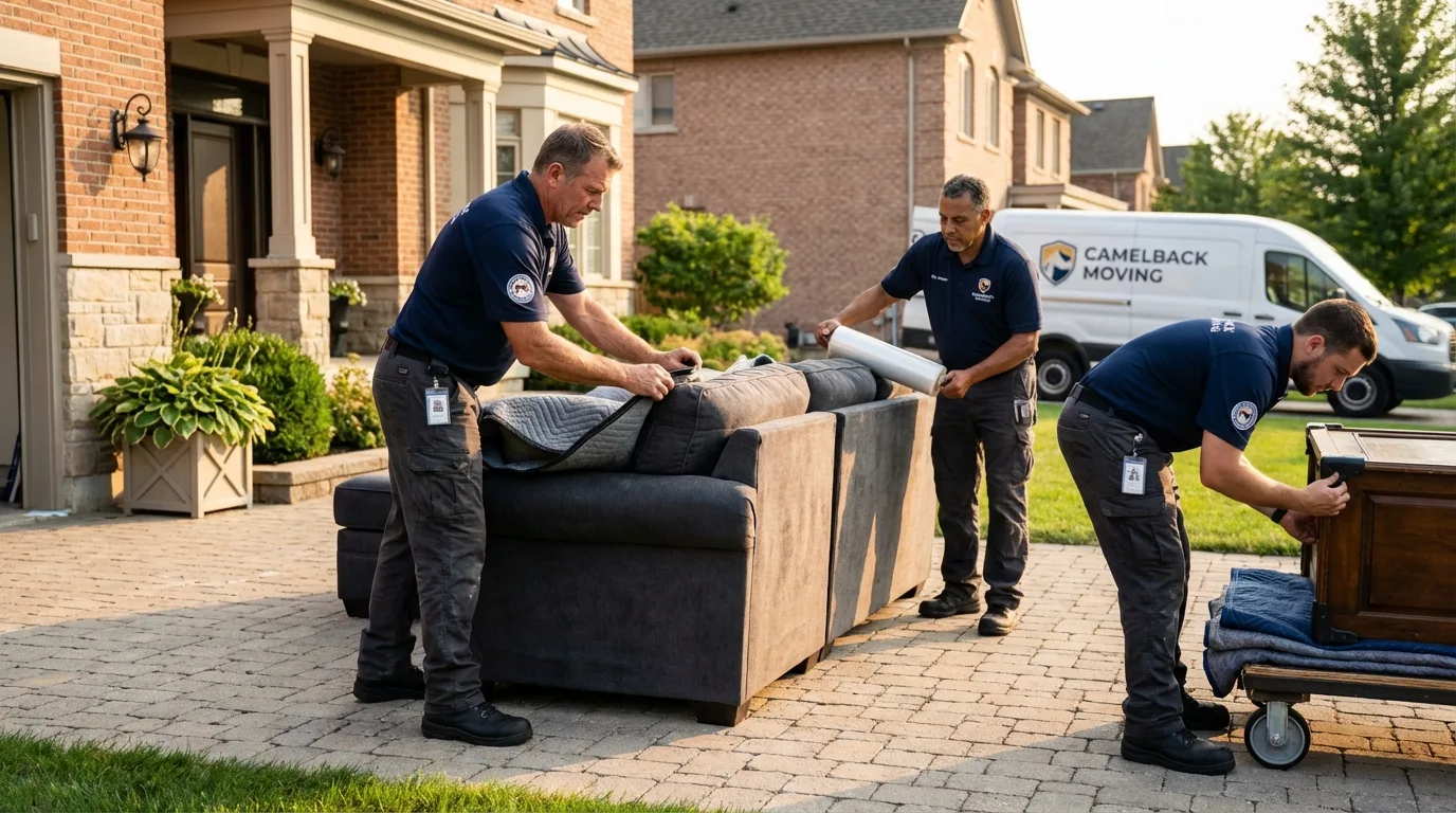 Large estate moving crew wrapping furniture in Pioneer, OH
